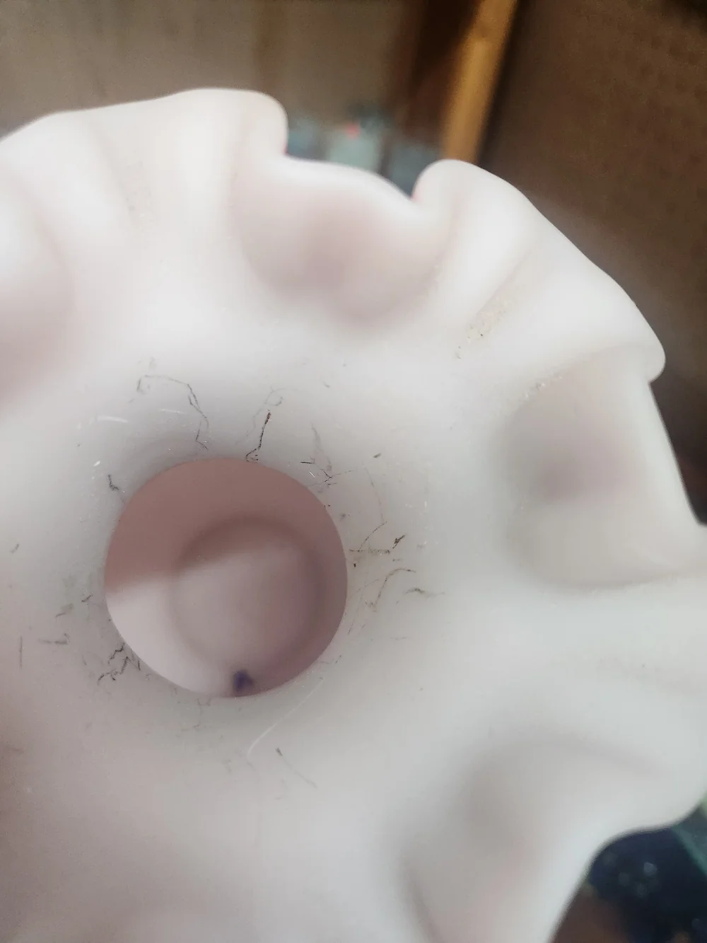 Fenton Pink Satin Glass Ruffled Vase